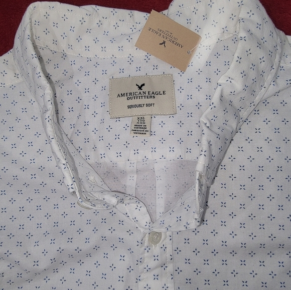 American Eagle Outfitters White Casual Button Down Shirt - Picture 2 of 3